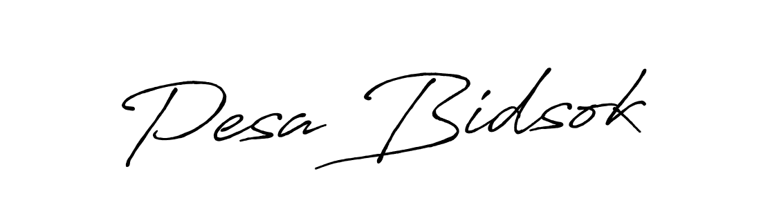 Use a signature maker to create a handwritten signature online. With this signature software, you can design (Antro_Vectra_Bolder) your own signature for name Pesa Bidsok. Pesa Bidsok signature style 7 images and pictures png