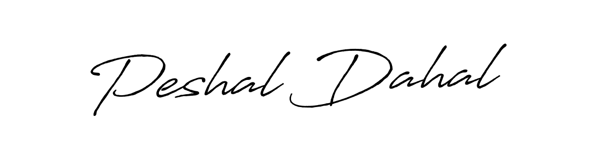 Peshal Dahal stylish signature style. Best Handwritten Sign (Antro_Vectra_Bolder) for my name. Handwritten Signature Collection Ideas for my name Peshal Dahal. Peshal Dahal signature style 7 images and pictures png