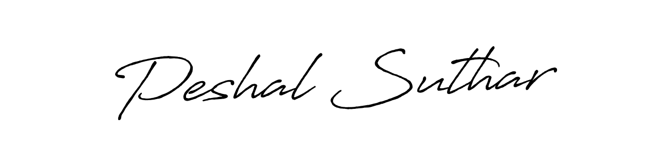 Similarly Antro_Vectra_Bolder is the best handwritten signature design. Signature creator online .You can use it as an online autograph creator for name Peshal Suthar. Peshal Suthar signature style 7 images and pictures png