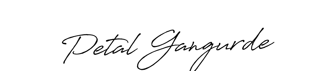 Design your own signature with our free online signature maker. With this signature software, you can create a handwritten (Antro_Vectra_Bolder) signature for name Petal Gangurde. Petal Gangurde signature style 7 images and pictures png