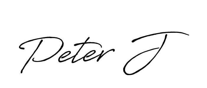 Make a beautiful signature design for name Peter J. With this signature (Antro_Vectra_Bolder) style, you can create a handwritten signature for free. Peter J signature style 7 images and pictures png