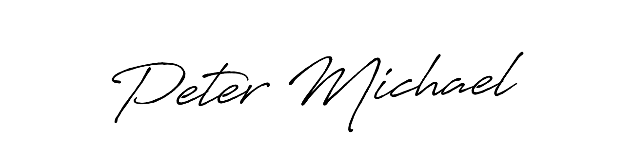 How to make Peter Michael name signature. Use Antro_Vectra_Bolder style for creating short signs online. This is the latest handwritten sign. Peter Michael signature style 7 images and pictures png