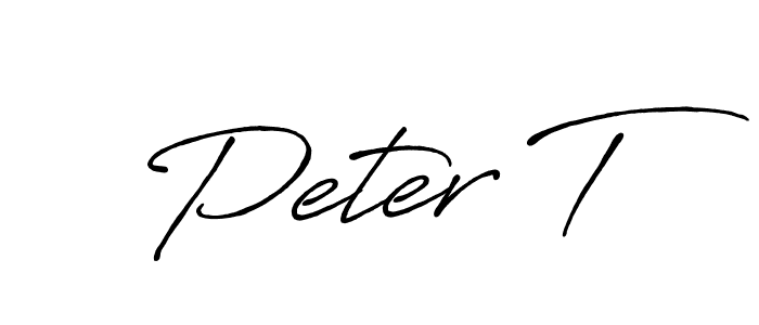 How to make Peter T name signature. Use Antro_Vectra_Bolder style for creating short signs online. This is the latest handwritten sign. Peter T signature style 7 images and pictures png