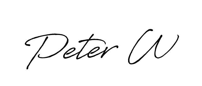 Use a signature maker to create a handwritten signature online. With this signature software, you can design (Antro_Vectra_Bolder) your own signature for name Peter W. Peter W signature style 7 images and pictures png