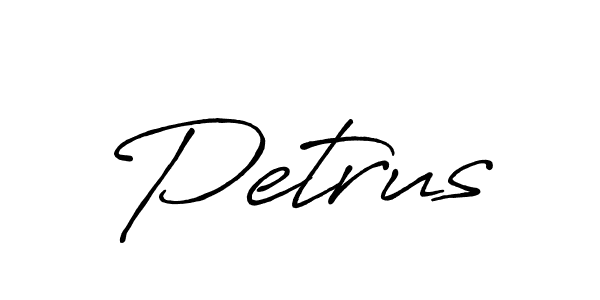 Use a signature maker to create a handwritten signature online. With this signature software, you can design (Antro_Vectra_Bolder) your own signature for name Petrus. Petrus signature style 7 images and pictures png
