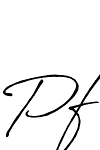 Pf stylish signature style. Best Handwritten Sign (Antro_Vectra_Bolder) for my name. Handwritten Signature Collection Ideas for my name Pf. Pf signature style 7 images and pictures png