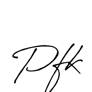 Use a signature maker to create a handwritten signature online. With this signature software, you can design (Antro_Vectra_Bolder) your own signature for name Pfk. Pfk signature style 7 images and pictures png