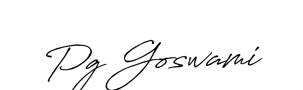 Make a beautiful signature design for name Pg Goswami. With this signature (Antro_Vectra_Bolder) style, you can create a handwritten signature for free. Pg Goswami signature style 7 images and pictures png