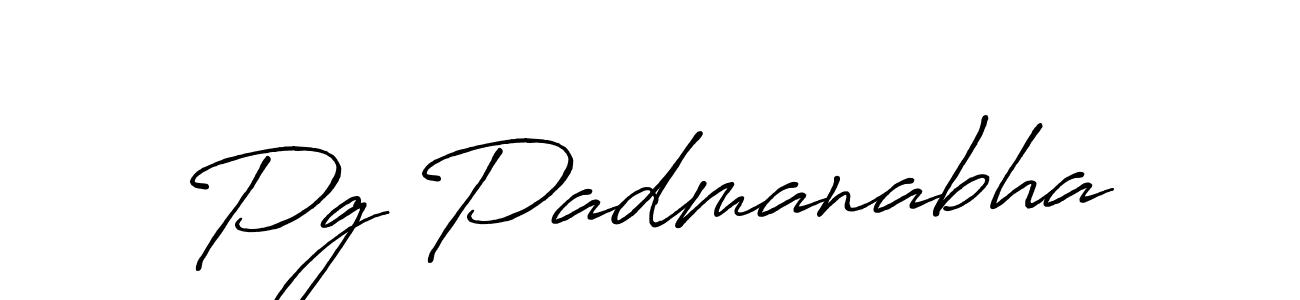 Make a beautiful signature design for name Pg Padmanabha. With this signature (Antro_Vectra_Bolder) style, you can create a handwritten signature for free. Pg Padmanabha signature style 7 images and pictures png