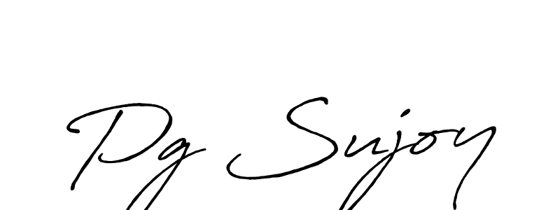 How to make Pg Sujoy name signature. Use Antro_Vectra_Bolder style for creating short signs online. This is the latest handwritten sign. Pg Sujoy signature style 7 images and pictures png
