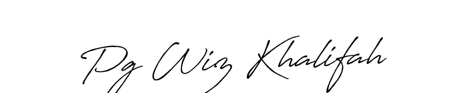 You should practise on your own different ways (Antro_Vectra_Bolder) to write your name (Pg Wiz Khalifah) in signature. don't let someone else do it for you. Pg Wiz Khalifah signature style 7 images and pictures png