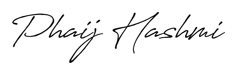 The Antro_Vectra_Bolder handwriting style adds charm and authenticity to name Phaij Hashmi. A wonderful choice for personal thank-you notes. Phaij Hashmi signature style 7 images and pictures png