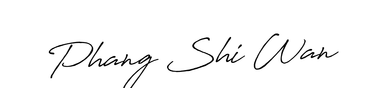 How to make Phang Shi Wan name signature. Use Antro_Vectra_Bolder style for creating short signs online. This is the latest handwritten sign. Phang Shi Wan signature style 7 images and pictures png