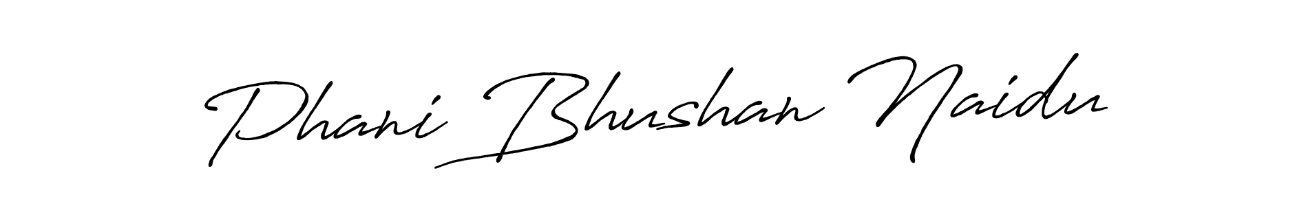How to make Phani Bhushan Naidu name signature. Use Antro_Vectra_Bolder style for creating short signs online. This is the latest handwritten sign. Phani Bhushan Naidu signature style 7 images and pictures png