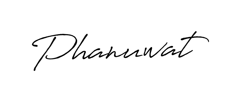 Use a signature maker to create a handwritten signature online. With this signature software, you can design (Antro_Vectra_Bolder) your own signature for name Phanuwat. Phanuwat signature style 7 images and pictures png