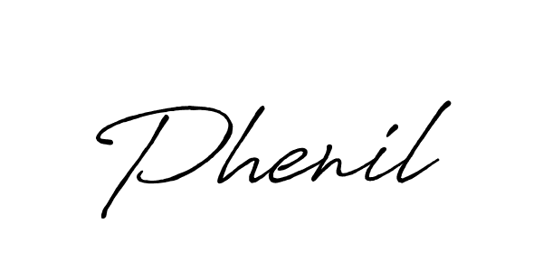 How to make Phenil name signature. Use Antro_Vectra_Bolder style for creating short signs online. This is the latest handwritten sign. Phenil signature style 7 images and pictures png