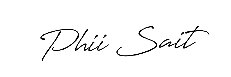 Similarly Antro_Vectra_Bolder is the best handwritten signature design. Signature creator online .You can use it as an online autograph creator for name Phii Sait. Phii Sait signature style 7 images and pictures png