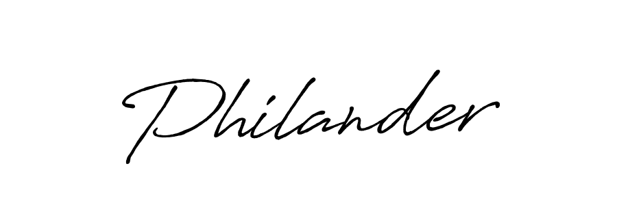 How to make Philander name signature. Use Antro_Vectra_Bolder style for creating short signs online. This is the latest handwritten sign. Philander signature style 7 images and pictures png