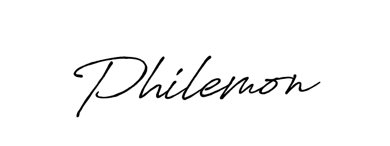 Use a signature maker to create a handwritten signature online. With this signature software, you can design (Antro_Vectra_Bolder) your own signature for name Philemon. Philemon signature style 7 images and pictures png