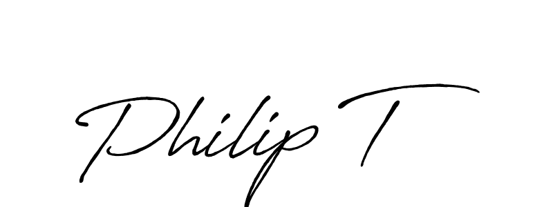 Make a beautiful signature design for name Philip T. With this signature (Antro_Vectra_Bolder) style, you can create a handwritten signature for free. Philip T signature style 7 images and pictures png