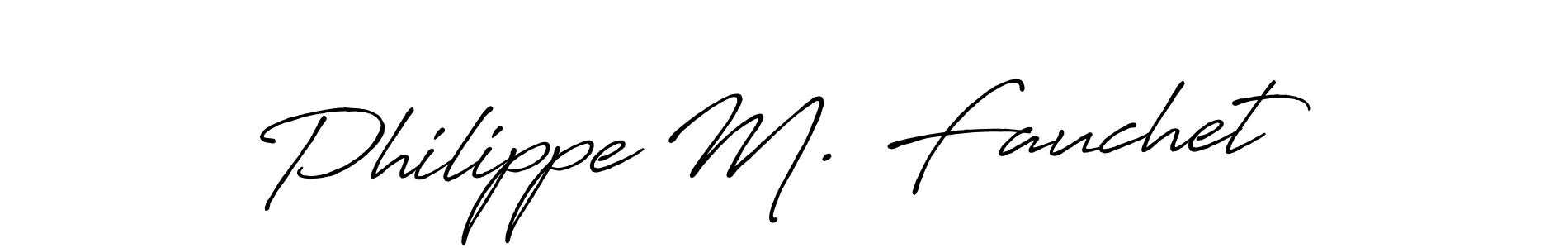 How to make Philippe M. Fauchet name signature. Use Antro_Vectra_Bolder style for creating short signs online. This is the latest handwritten sign. Philippe M. Fauchet signature style 7 images and pictures png