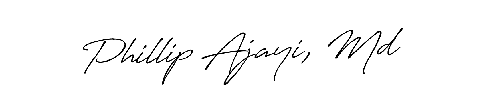 How to make Phillip Ajayi, Md name signature. Use Antro_Vectra_Bolder style for creating short signs online. This is the latest handwritten sign. Phillip Ajayi, Md signature style 7 images and pictures png