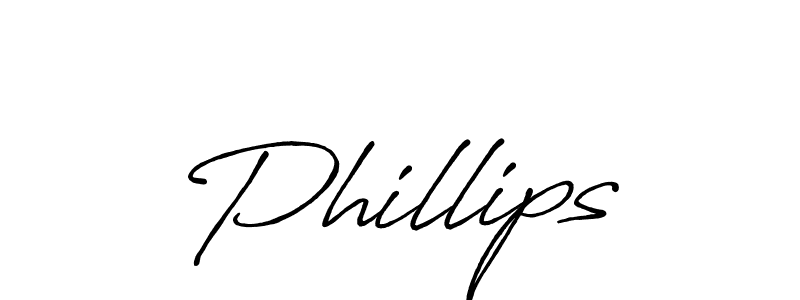 Create a beautiful signature design for name Phillips. With this signature (Antro_Vectra_Bolder) fonts, you can make a handwritten signature for free. Phillips signature style 7 images and pictures png