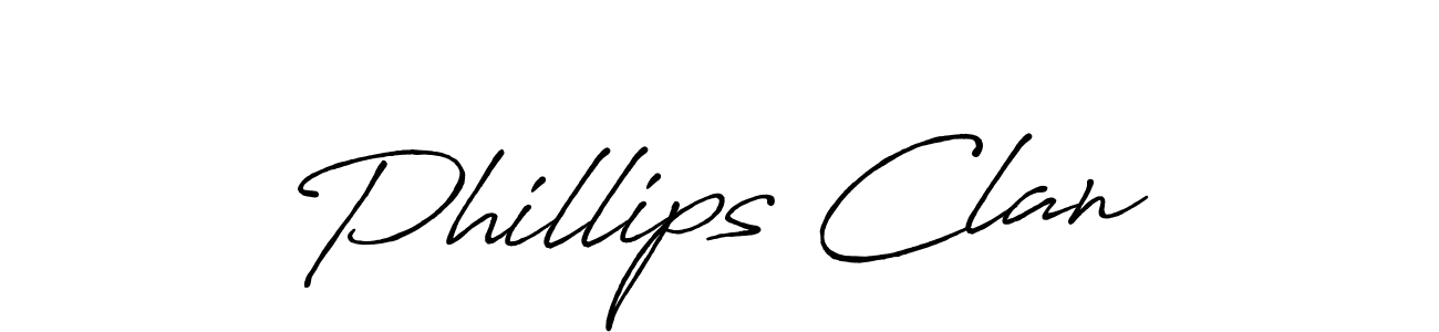 Create a beautiful signature design for name Phillips Clan. With this signature (Antro_Vectra_Bolder) fonts, you can make a handwritten signature for free. Phillips Clan signature style 7 images and pictures png