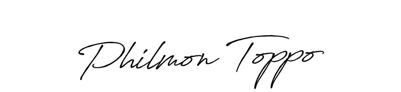 How to make Philmon Toppo signature? Antro_Vectra_Bolder is a professional autograph style. Create handwritten signature for Philmon Toppo name. Philmon Toppo signature style 7 images and pictures png