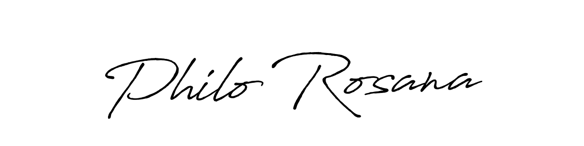 How to make Philo Rosana signature? Antro_Vectra_Bolder is a professional autograph style. Create handwritten signature for Philo Rosana name. Philo Rosana signature style 7 images and pictures png