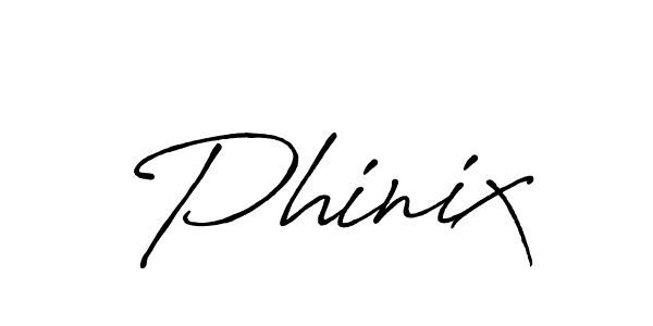 Design your own signature with our free online signature maker. With this signature software, you can create a handwritten (Antro_Vectra_Bolder) signature for name Phinix. Phinix signature style 7 images and pictures png