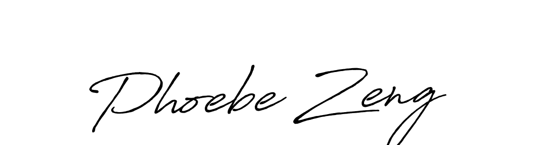 How to make Phoebe Zeng name signature. Use Antro_Vectra_Bolder style for creating short signs online. This is the latest handwritten sign. Phoebe Zeng signature style 7 images and pictures png