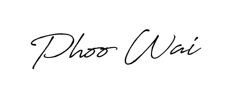 You should practise on your own different ways (Antro_Vectra_Bolder) to write your name (Phoo Wai) in signature. don't let someone else do it for you. Phoo Wai signature style 7 images and pictures png