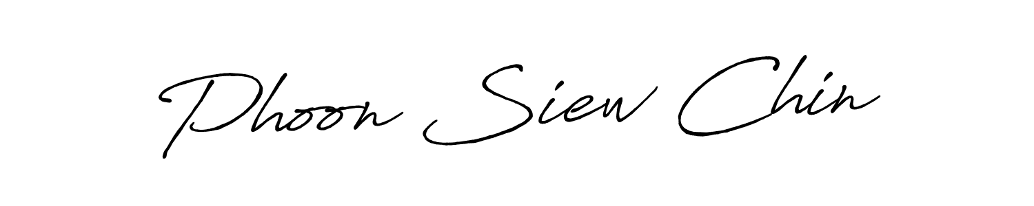 Create a beautiful signature design for name Phoon Siew Chin. With this signature (Antro_Vectra_Bolder) fonts, you can make a handwritten signature for free. Phoon Siew Chin signature style 7 images and pictures png