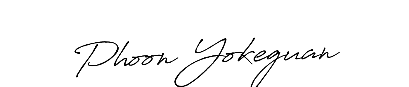Make a beautiful signature design for name Phoon Yokeguan. With this signature (Antro_Vectra_Bolder) style, you can create a handwritten signature for free. Phoon Yokeguan signature style 7 images and pictures png