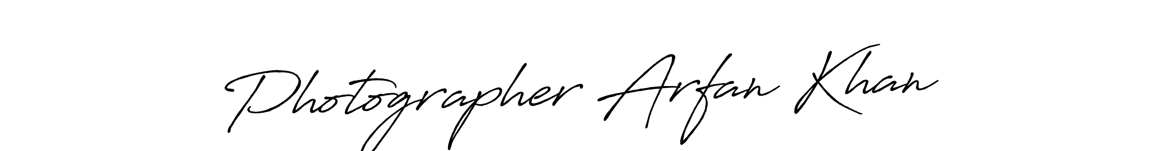 How to make Photographer Arfan Khan name signature. Use Antro_Vectra_Bolder style for creating short signs online. This is the latest handwritten sign. Photographer Arfan Khan signature style 7 images and pictures png