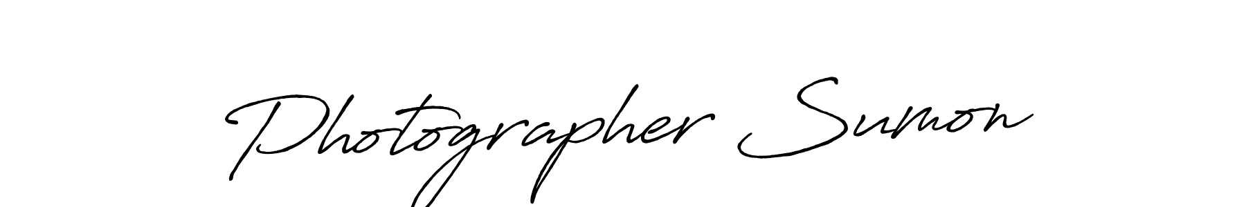 Create a beautiful signature design for name Photographer Sumon. With this signature (Antro_Vectra_Bolder) fonts, you can make a handwritten signature for free. Photographer Sumon signature style 7 images and pictures png