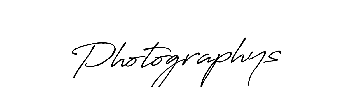 Make a beautiful signature design for name Photographys. With this signature (Antro_Vectra_Bolder) style, you can create a handwritten signature for free. Photographys signature style 7 images and pictures png