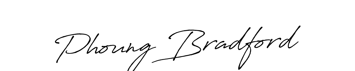 if you are searching for the best signature style for your name Phoung Bradford. so please give up your signature search. here we have designed multiple signature styles  using Antro_Vectra_Bolder. Phoung Bradford signature style 7 images and pictures png