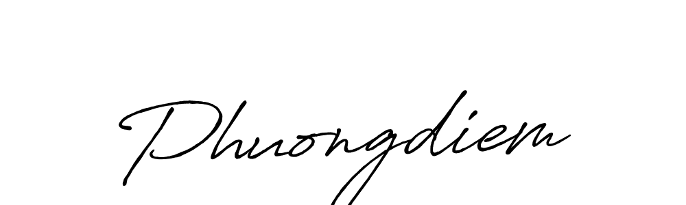 Make a beautiful signature design for name Phuongdiem. With this signature (Antro_Vectra_Bolder) style, you can create a handwritten signature for free. Phuongdiem signature style 7 images and pictures png