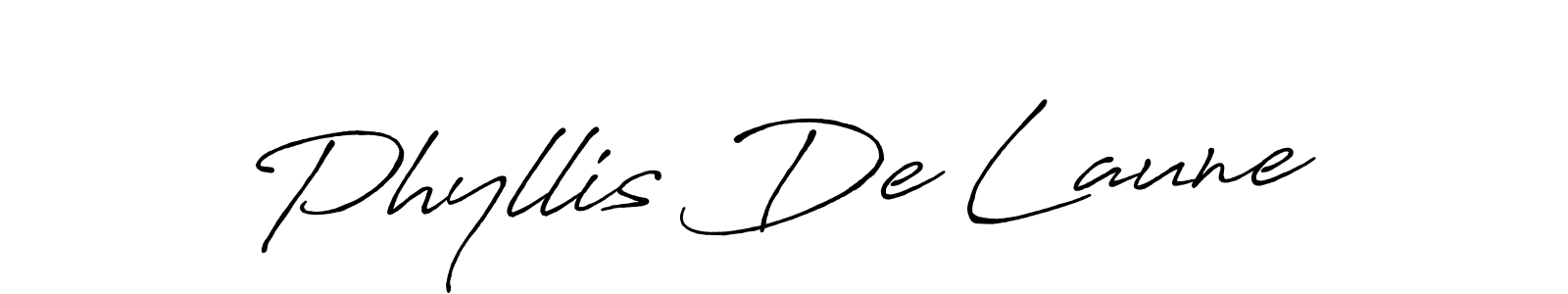 Create a beautiful signature design for name Phyllis De Laune. With this signature (Antro_Vectra_Bolder) fonts, you can make a handwritten signature for free. Phyllis De Laune signature style 7 images and pictures png