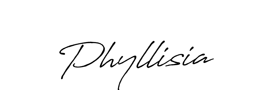 How to make Phyllisia name signature. Use Antro_Vectra_Bolder style for creating short signs online. This is the latest handwritten sign. Phyllisia signature style 7 images and pictures png