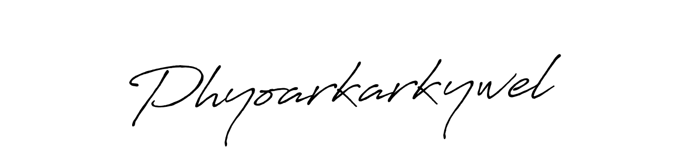 The best way (Antro_Vectra_Bolder) to make a short signature is to pick only two or three words in your name. The name Phyoarkarkywel include a total of six letters. For converting this name. Phyoarkarkywel signature style 7 images and pictures png