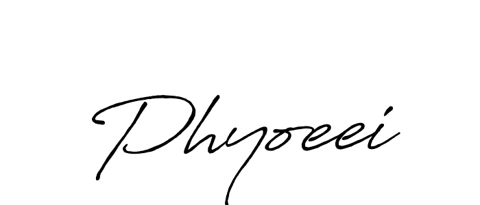 You should practise on your own different ways (Antro_Vectra_Bolder) to write your name (Phyoeei) in signature. don't let someone else do it for you. Phyoeei signature style 7 images and pictures png
