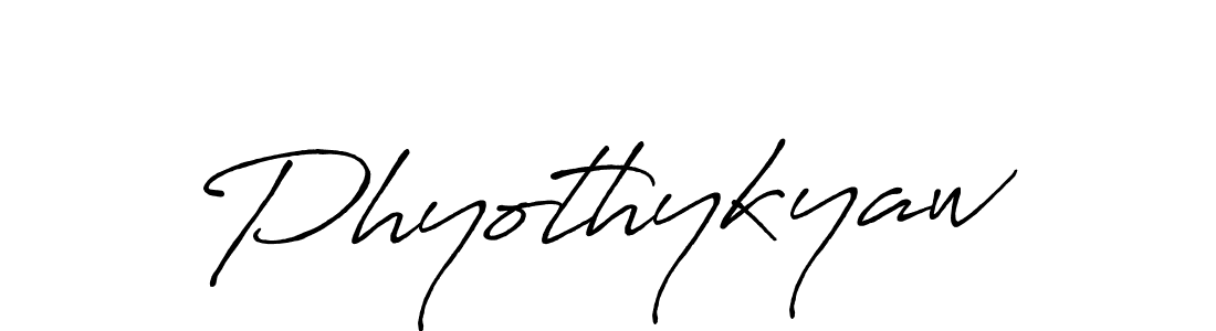 Make a beautiful signature design for name Phyothykyaw. With this signature (Antro_Vectra_Bolder) style, you can create a handwritten signature for free. Phyothykyaw signature style 7 images and pictures png