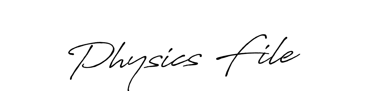 Design your own signature with our free online signature maker. With this signature software, you can create a handwritten (Antro_Vectra_Bolder) signature for name Physics File. Physics File signature style 7 images and pictures png