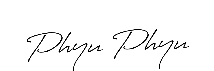 Create a beautiful signature design for name Phyu Phyu. With this signature (Antro_Vectra_Bolder) fonts, you can make a handwritten signature for free. Phyu Phyu signature style 7 images and pictures png