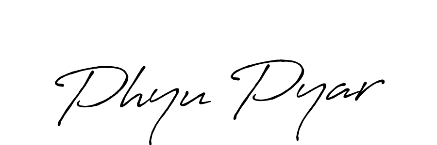 Antro_Vectra_Bolder is a professional signature style that is perfect for those who want to add a touch of class to their signature. It is also a great choice for those who want to make their signature more unique. Get Phyu Pyar name to fancy signature for free. Phyu Pyar signature style 7 images and pictures png