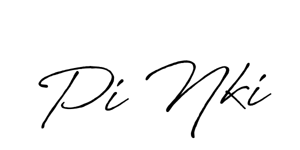 if you are searching for the best signature style for your name Pi Nki. so please give up your signature search. here we have designed multiple signature styles  using Antro_Vectra_Bolder. Pi Nki signature style 7 images and pictures png