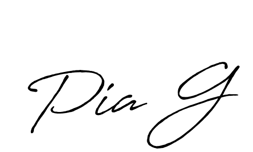 You should practise on your own different ways (Antro_Vectra_Bolder) to write your name (Pia G) in signature. don't let someone else do it for you. Pia G signature style 7 images and pictures png